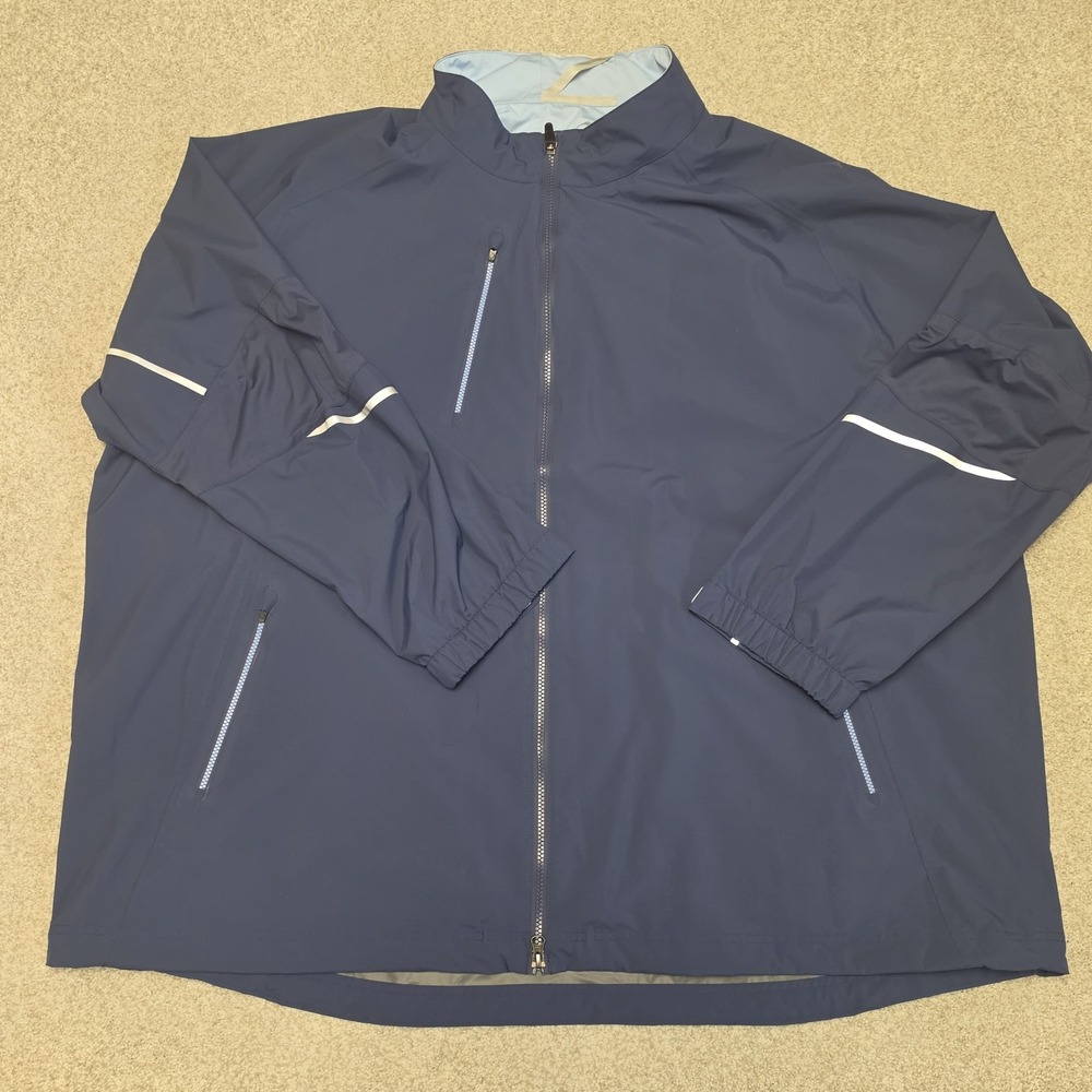 Zero Restriction Power Torque Full Zip Golf Rain Jacket Blue Men 5XB Streamsong